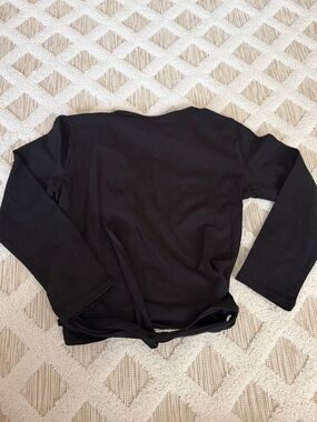 croft & barrow Black Wrap Cardigan with Waist Tie